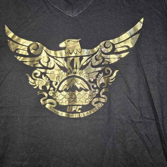 UFC SHIRT KHABIB RISING EAGLE FOIL BLACK SIZE L Women - Picture 3 of 7